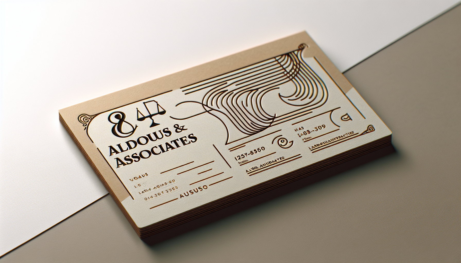 Illustration of a contact card with the name Aldous & Associates and contact details