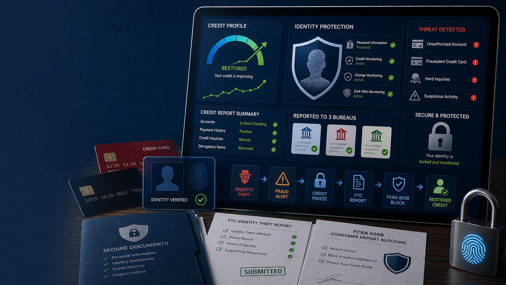 Identity theft protection and credit recovery after identity theft