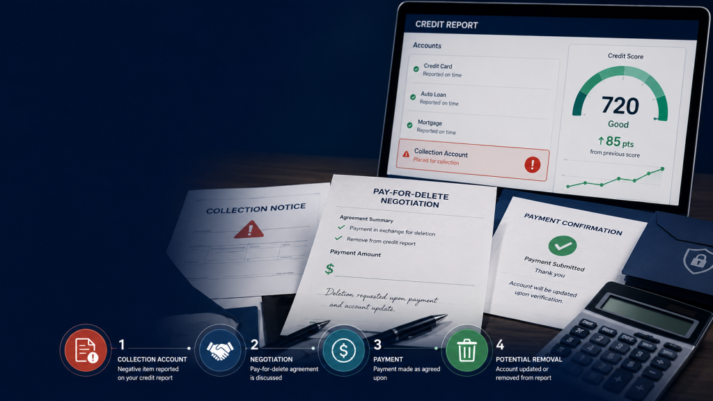 Pay-for-delete explained: negotiating collection removal from a credit report