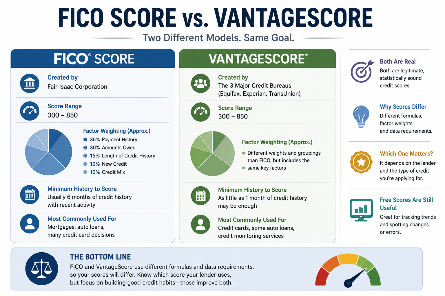 Comparison of FICO Score and VantageScore credit scoring models